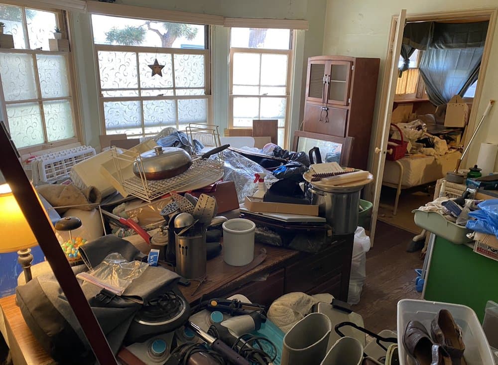 Furniture and household items staged for removal in a Camarillo home